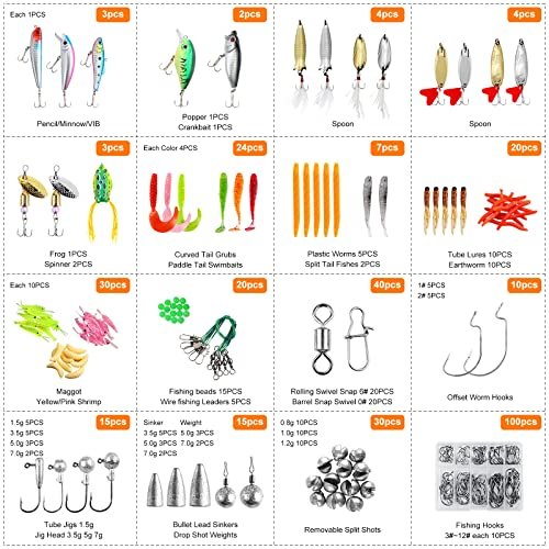 327PCS Premium Freshwater Fishing Lure Tackle Kit