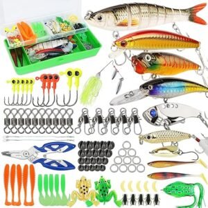 92-Piece Bass Fishing Tackle Box Kit with Lures