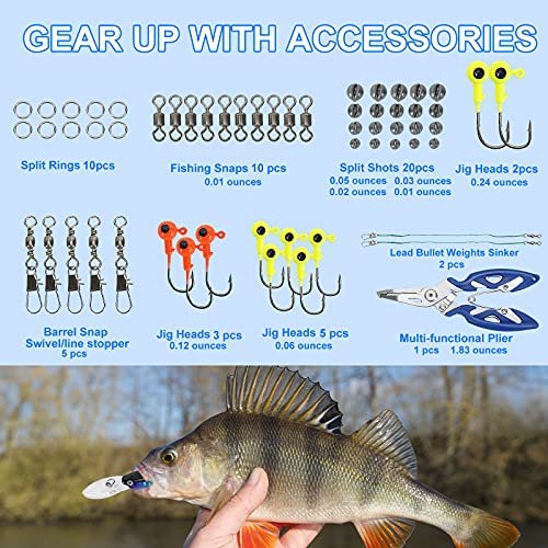 92-Piece Bass Fishing Tackle Box Kit with Lures