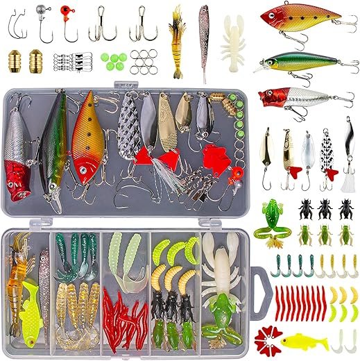 GOANDO 78-Piece Freshwater Fishing Lures Tackle Kit