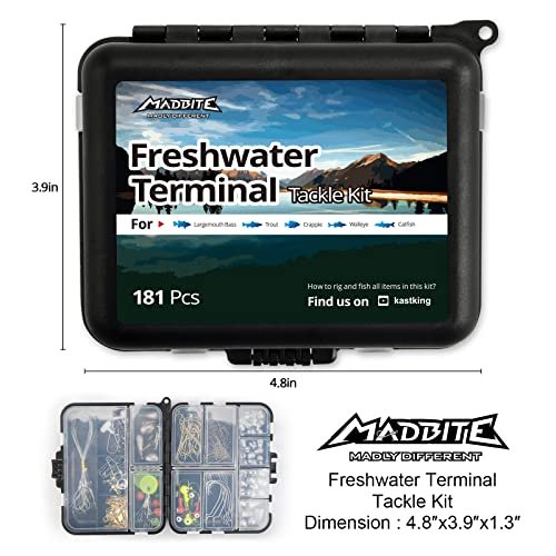 MadBite 181-Piece Freshwater Fishing Tackle Kit