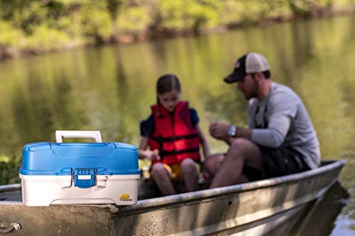 Plano Aqua Blue/Tan 3-Tray Tackle Box with Tackle