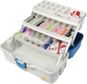 Plano Aqua Blue/Tan 3-Tray Tackle Box with Tackle