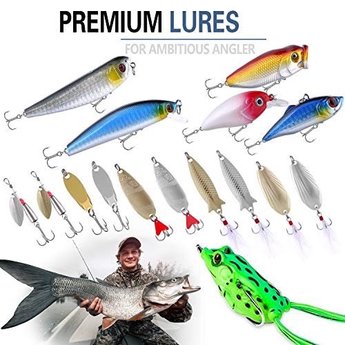 PLUSINNO 302Pcs Ultimate Fishing Lures Kit for Anglers