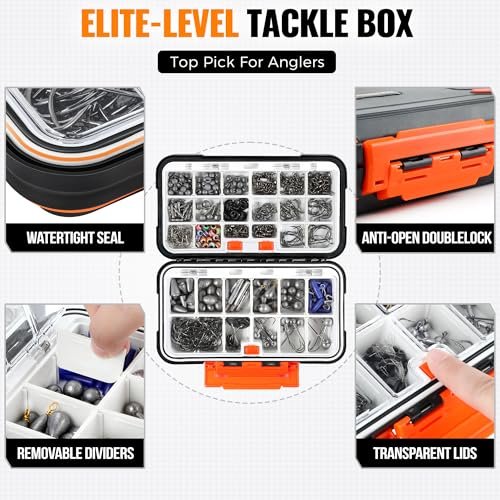 PLUSINNO 397pcs Fishing Kit: Ultimate Tackle Box & Rigs