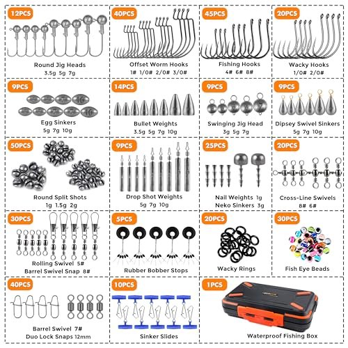 PLUSINNO 397pcs Fishing Kit: Ultimate Tackle Box & Rigs