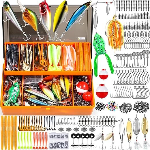 PLUSINNO 404-Piece Fishing Tackle Kit - Ultimate Gift!