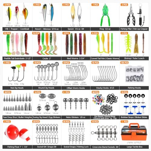 PLUSINNO 415Pcs Fishing Tackle Box & Lures Kit