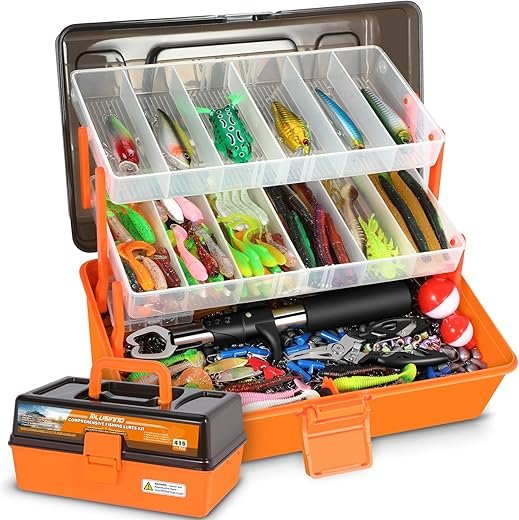 PLUSINNO 415Pcs Fishing Tackle Box & Lures Kit