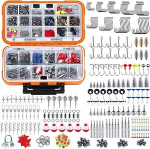 TOPFORT 343pcs Fishing Accessories Kit with Tackle Box