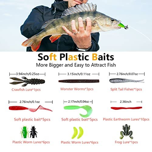 Ultimate 87Pcs Fishing Lures Kit for Bass & Trout